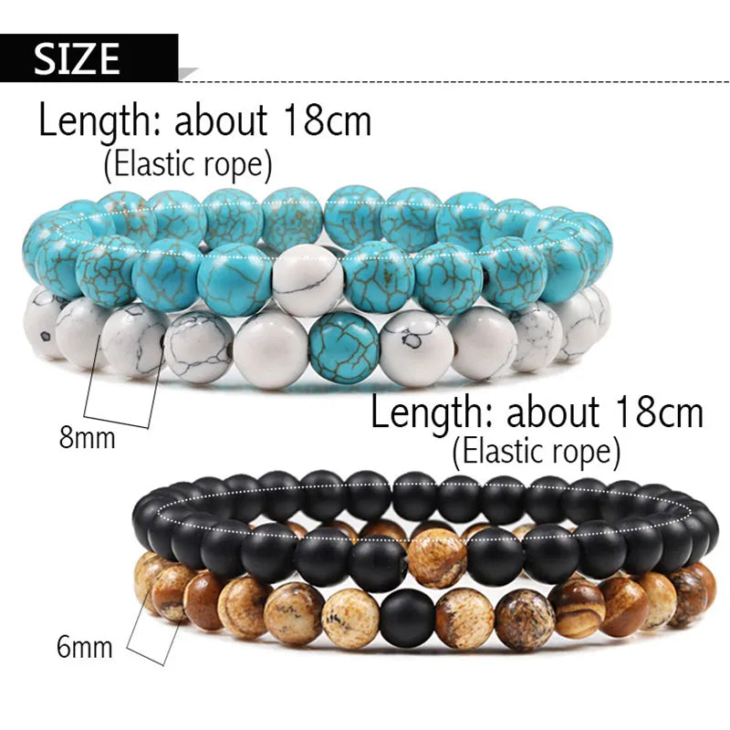 Distance Couples Bracelet Set